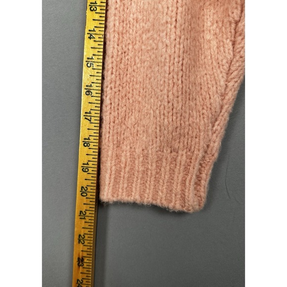 Anthropologie Cropped Chunky Knit Sweater – Size XS Peach / Blush Pink - Picture 8 of 8